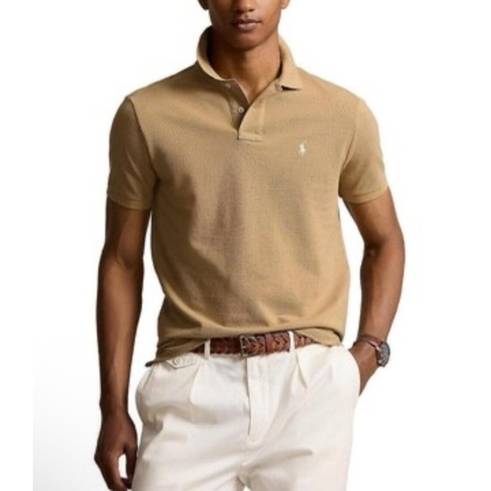 Polo Ralph Lauren Short Sleeve Polo Shirt XL Mens Khaki Pony Classic Fit